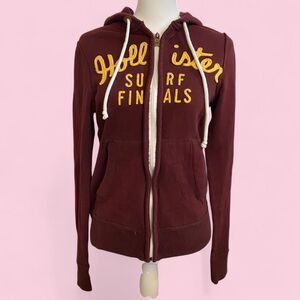 Y2K Hollister Maroon Zip Up Hoodie